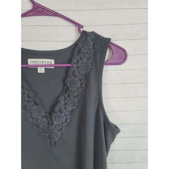 IDYLLWIND BY MIRANDA LAMBERT  BLACK LACE TANK TOP IN BLACK, SZ SMALL - Picture 2 of 8